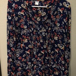 Floral Deep V Old Navy Blouse